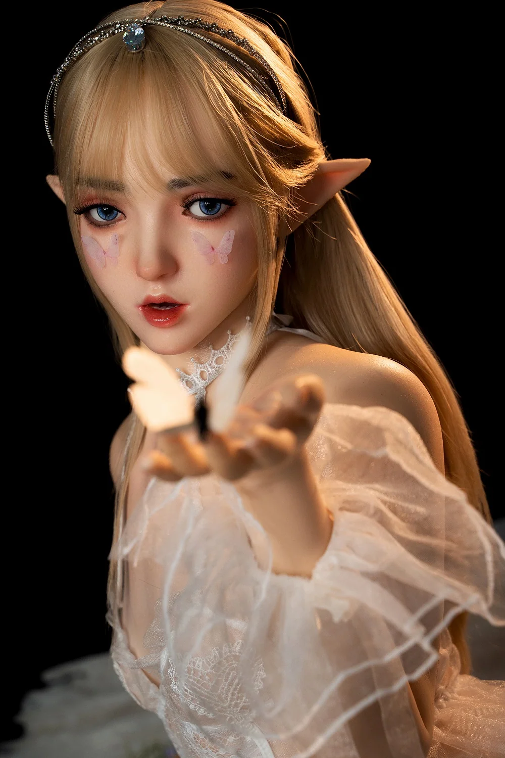Keely Plus 150cm M8 Flat Boob Full Silicone ROS Head Elf Sex Doll Oral Sex Movable Jaw 2 In 1 Functions Adult Love Doll alternate view