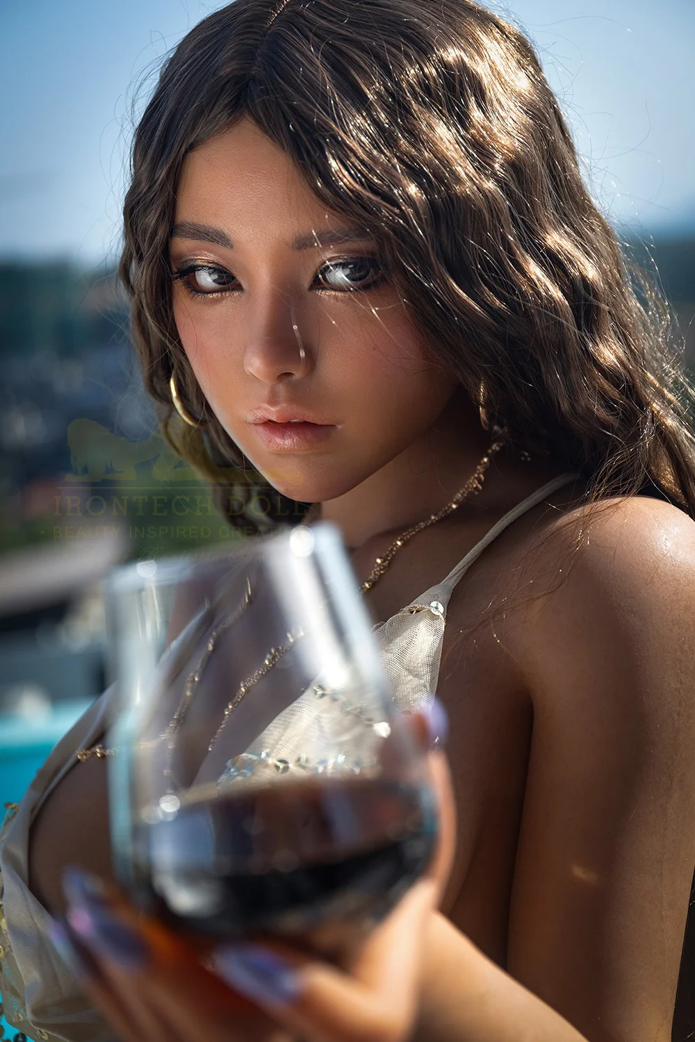 Irontechdoll Lidiya 164cm S40 Dark Tanned Skin Adult Love Doll Full Silicone with Wig Sex Doll alternate view