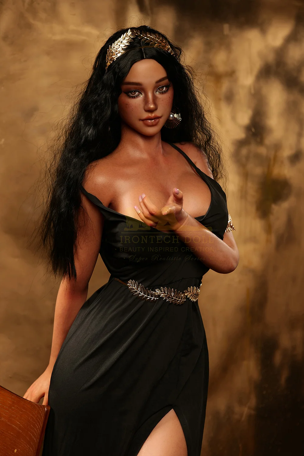Irontechdoll Anika 166cm S39 Full Silicone Sex Doll Dark Tanned Skin Silicone Adult Love Doll