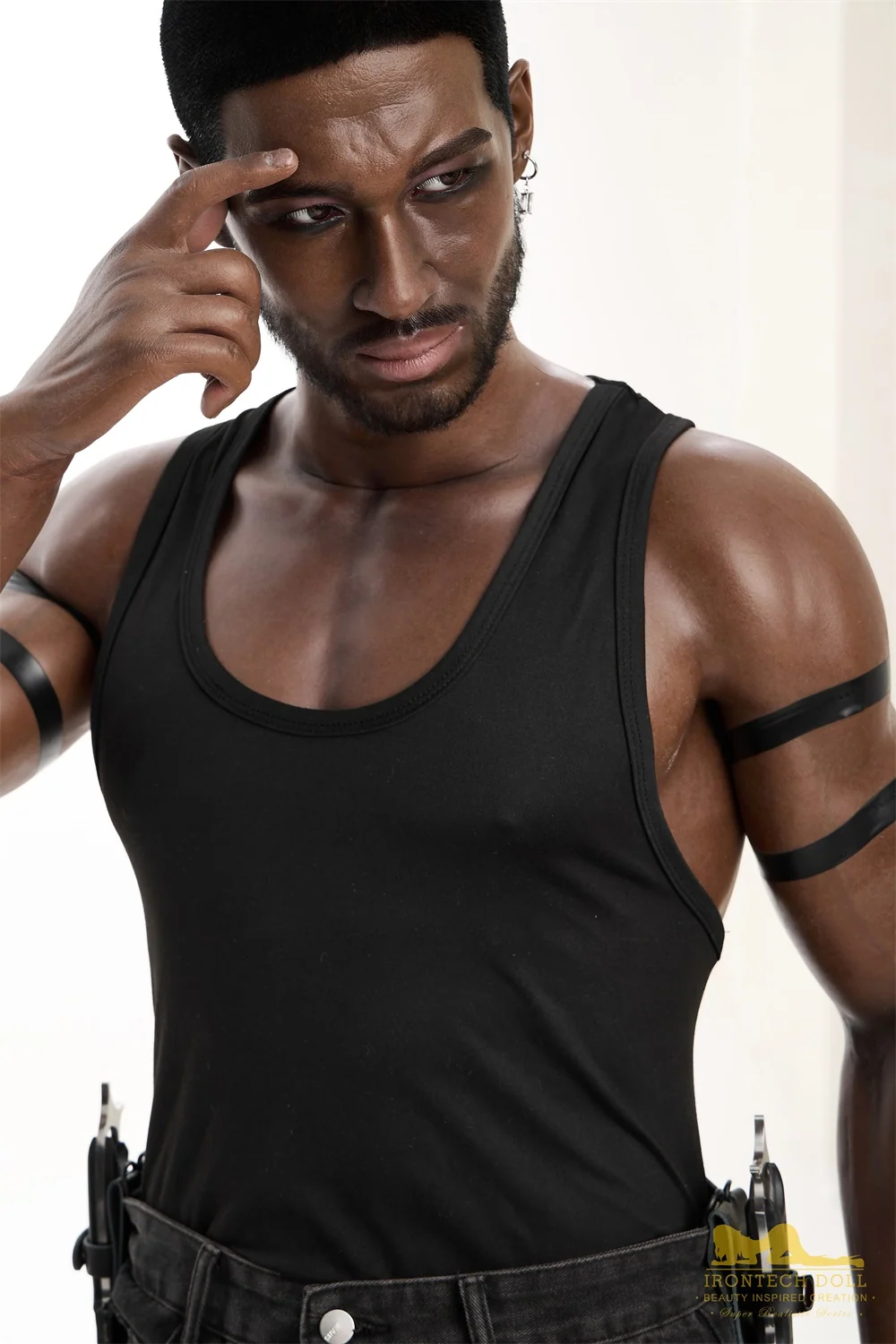 Irontechdoll 176cm M7 Bill Male Sex Doll Full Silicone Black Male Doll Gay Love Doll alternate view