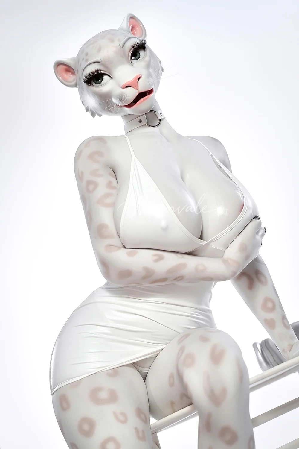 165cm Velara Big Breasts Fantasy Anime Sex Doll Office Lady Style Furry White Skin Leopard Full Silicone ROS Head BBW Adult Love Doll alternate view