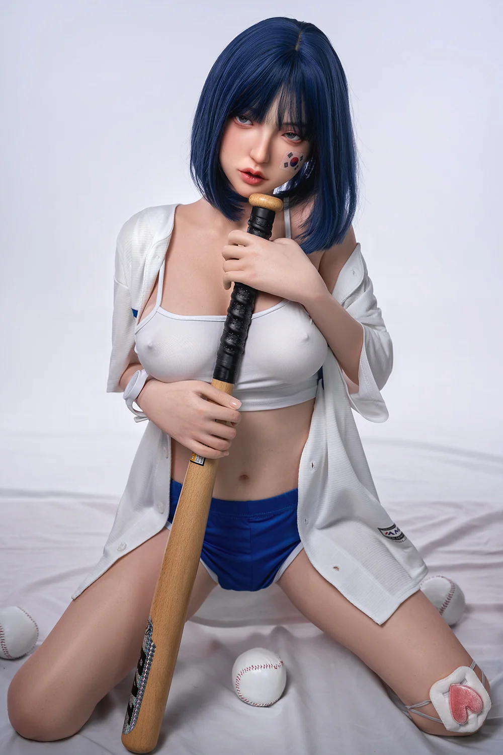Felicia 158cm Realistic Full Silicone Oral Sex Love Doll Blue Hair Asian Woman ROS Head Movable Jaw Sex Doll alternate view