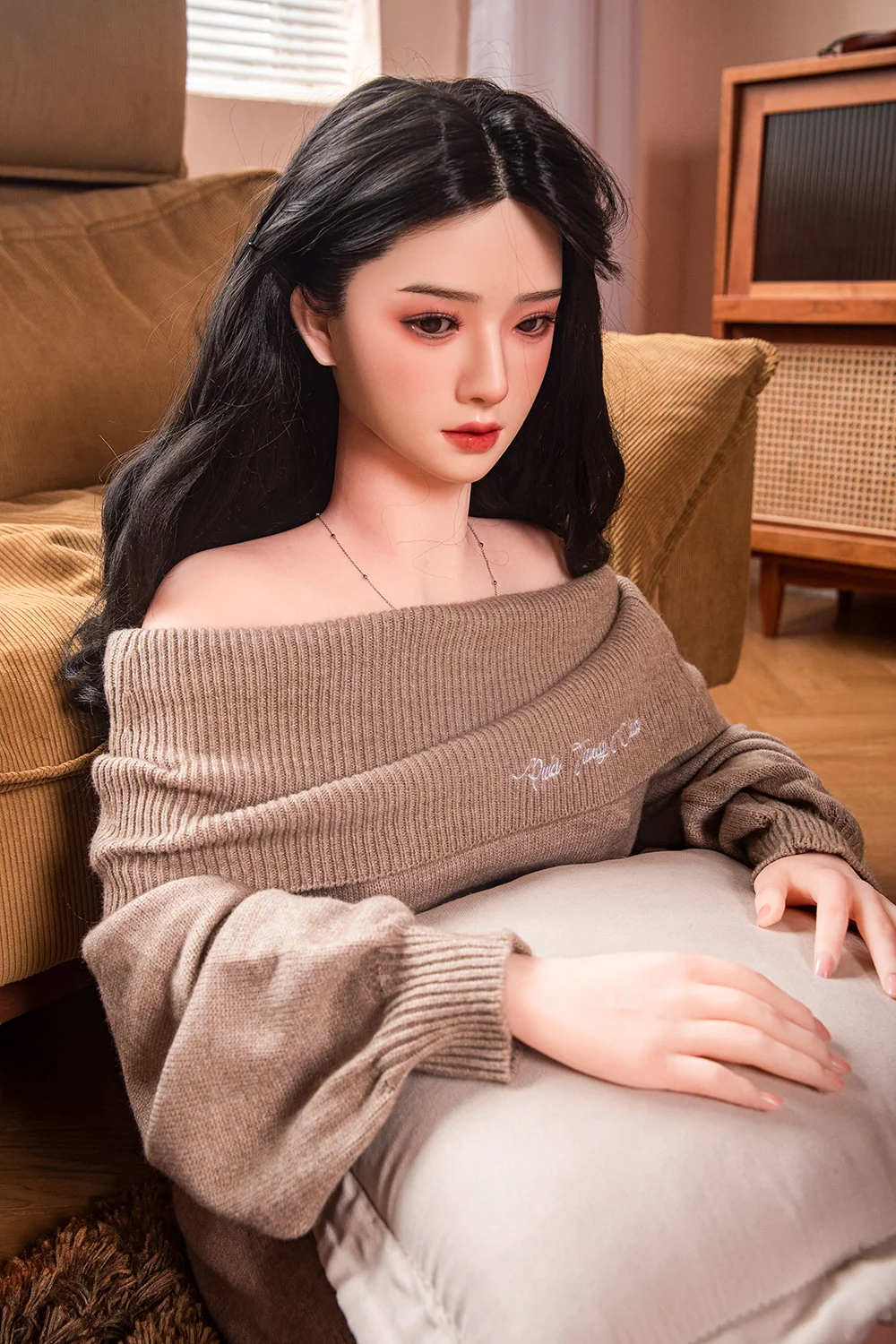 163cm Unique Design Muncey Asian Medium Boobs Sex Doll Silicone Head TPE Body Long Black Hair Love Doll alternate view