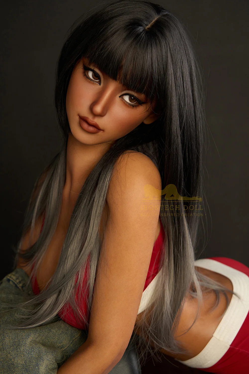 Real Lady 161cm Amarylis S14 Full Silicone Sex Doll Dark Tanned Silicone Adult Love Doll