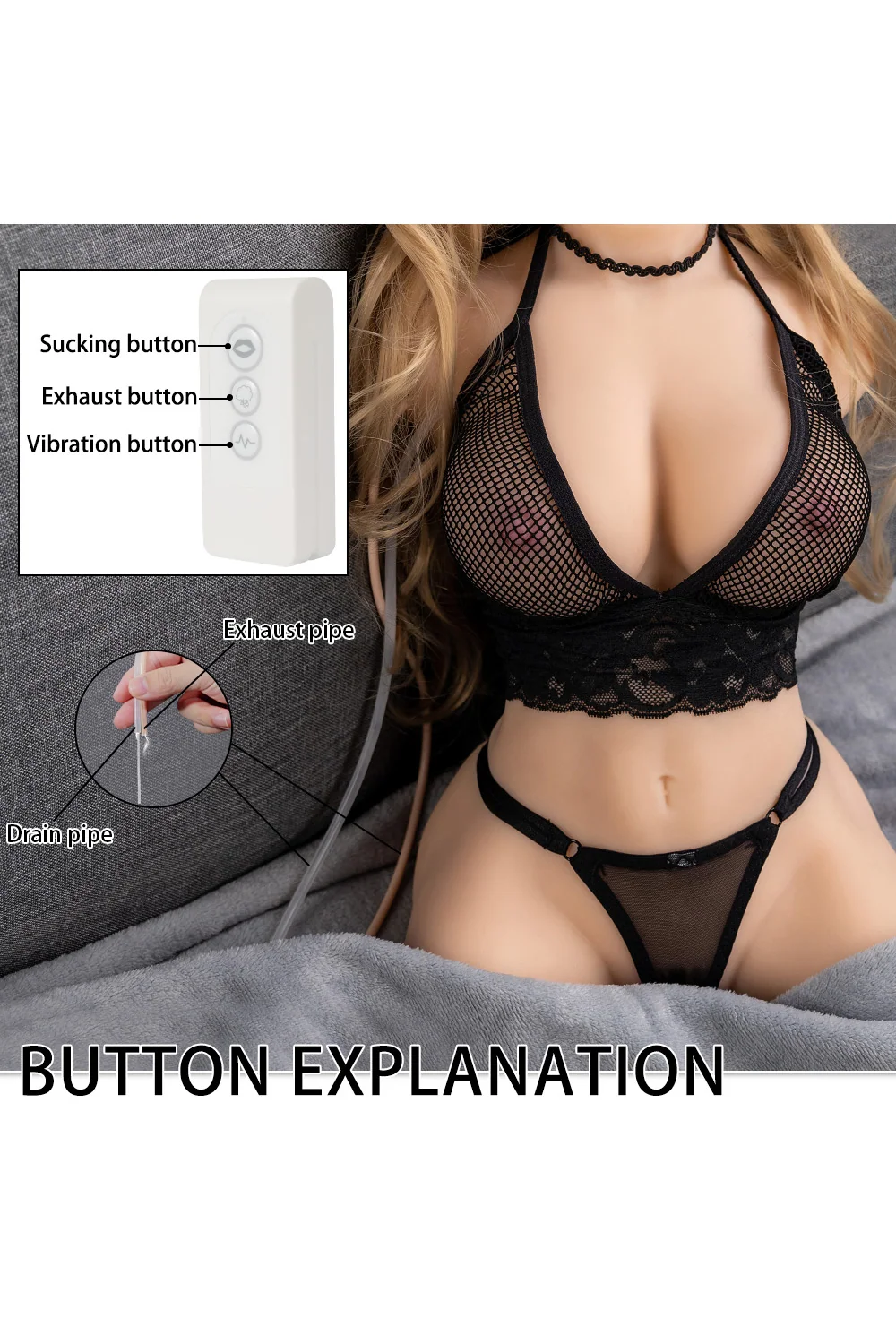 Torso Doll Electric Sucking Sex Doll SQ-MAS20045V alternate view