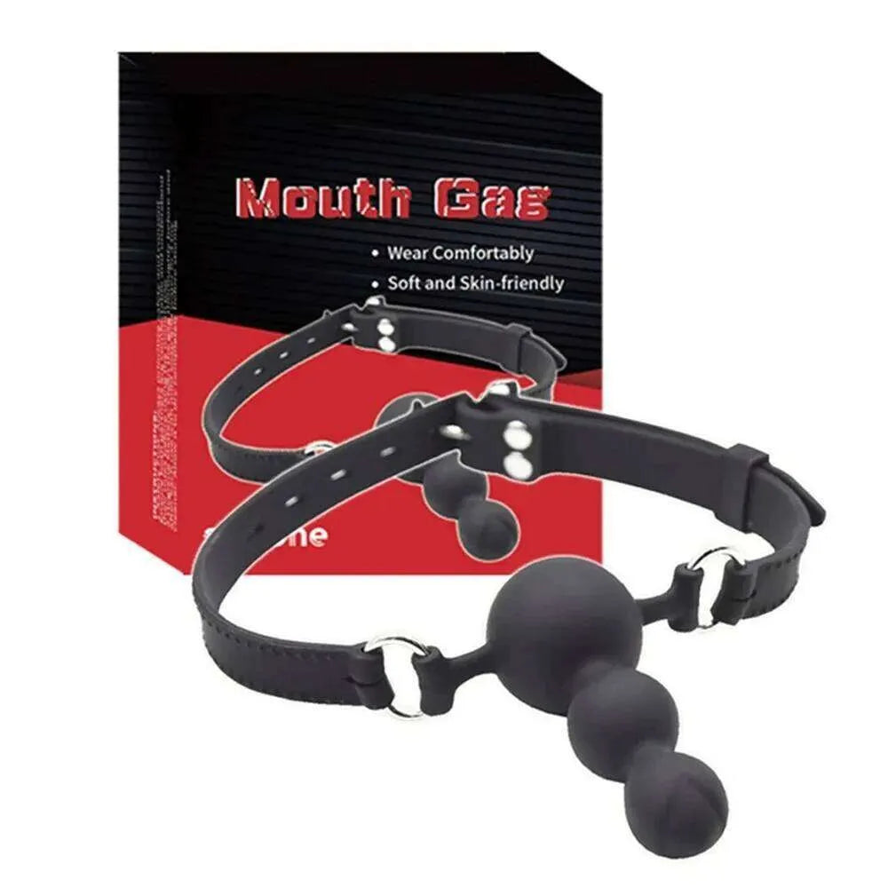 Beaded Silicone Dil-do Strap Gag alternate view