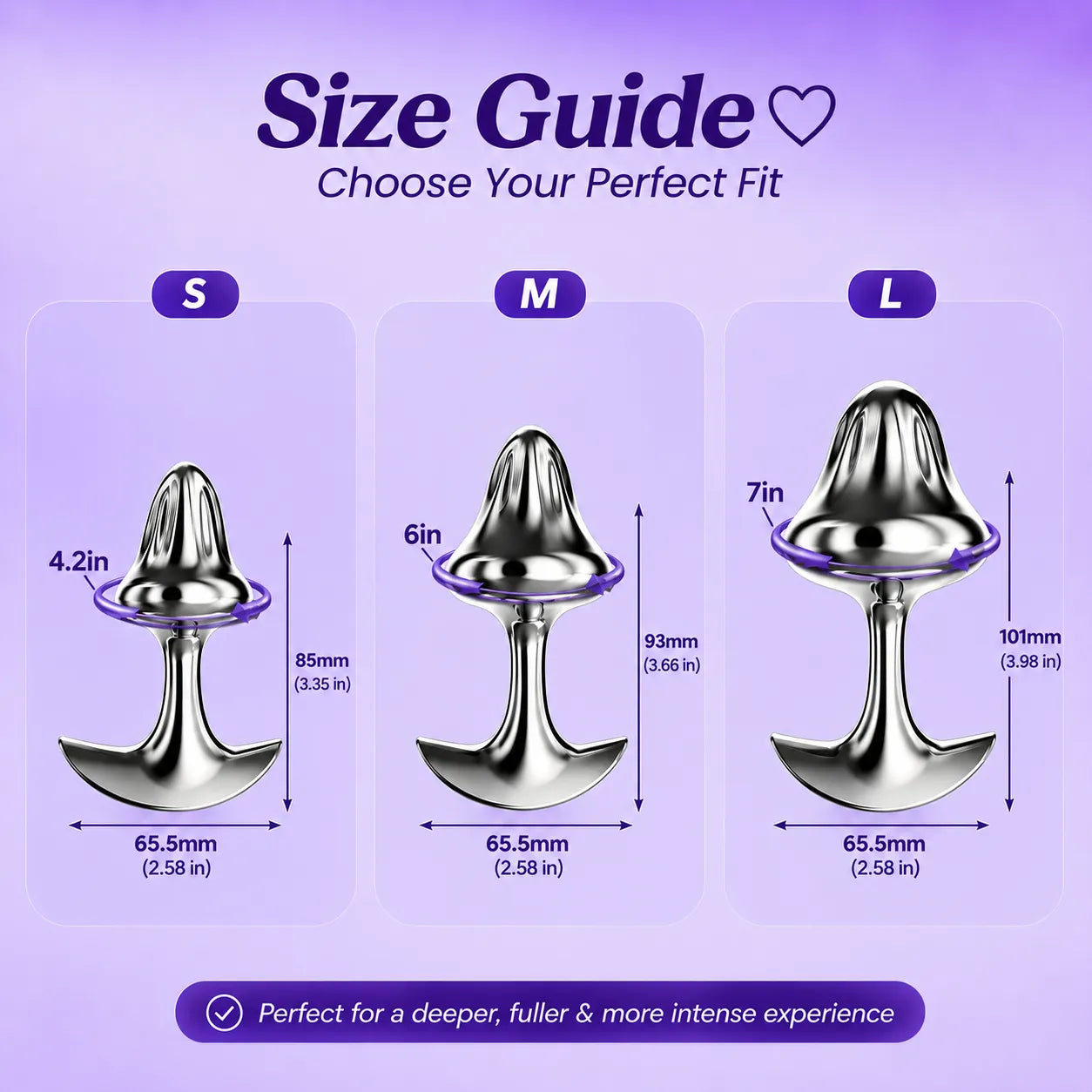 Diamond Steel Mushroom Anal/Butt Plug - Pack of 1 alternate view