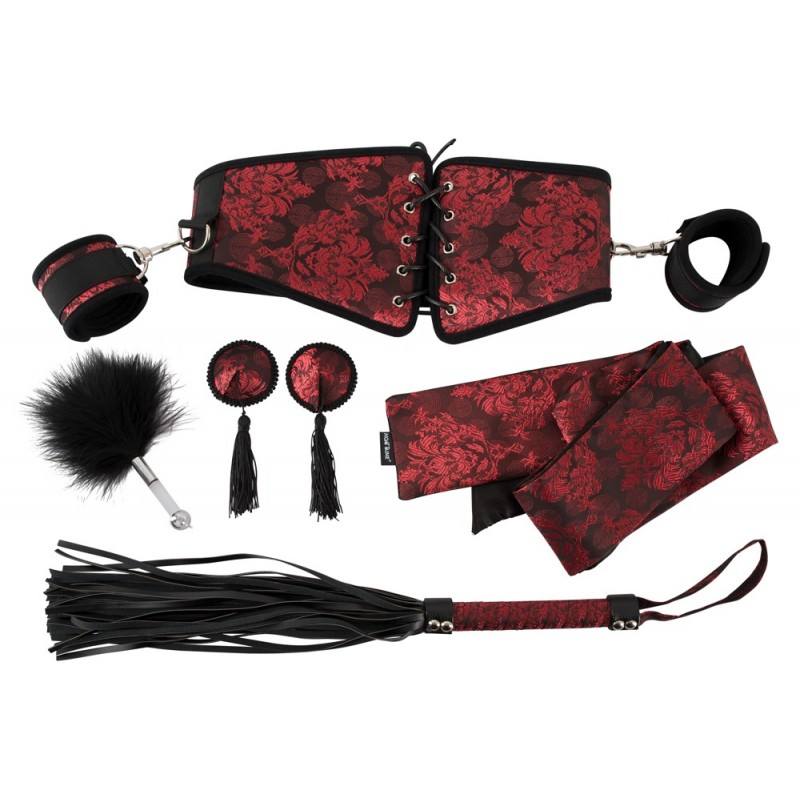 6pc Bondage Corset Red Lace Kit alternate view