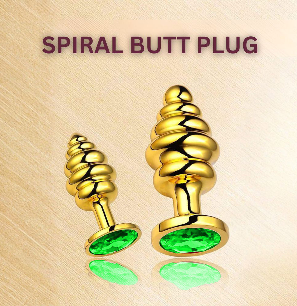 Premium Aluminum Spiral Golden Butt Plug unisex alternate view
