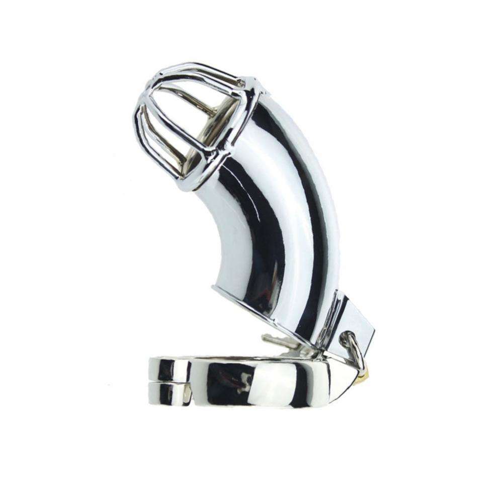 Steel Cover Male Chasity Cage lock alternate view