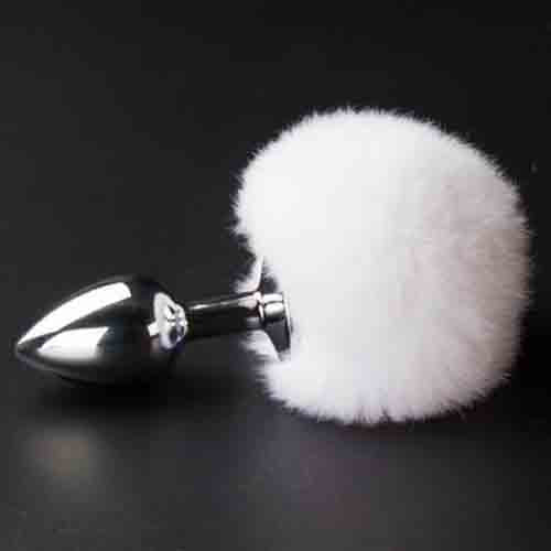 Stainless Steel Bunny Tail Butt/Anal Plug alternate view