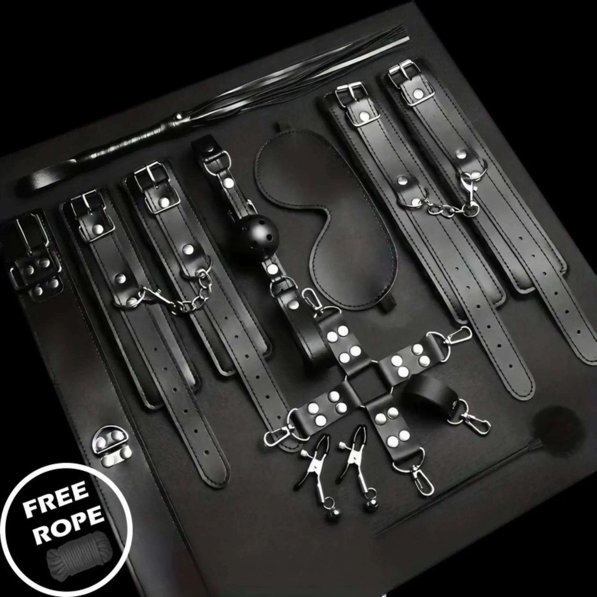 Faux Leather with Fur 10pc BDSM KIT | BDSM-6