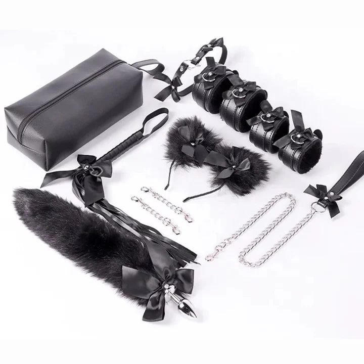 Black 7pc BDSM KIT with Pouch alternate view