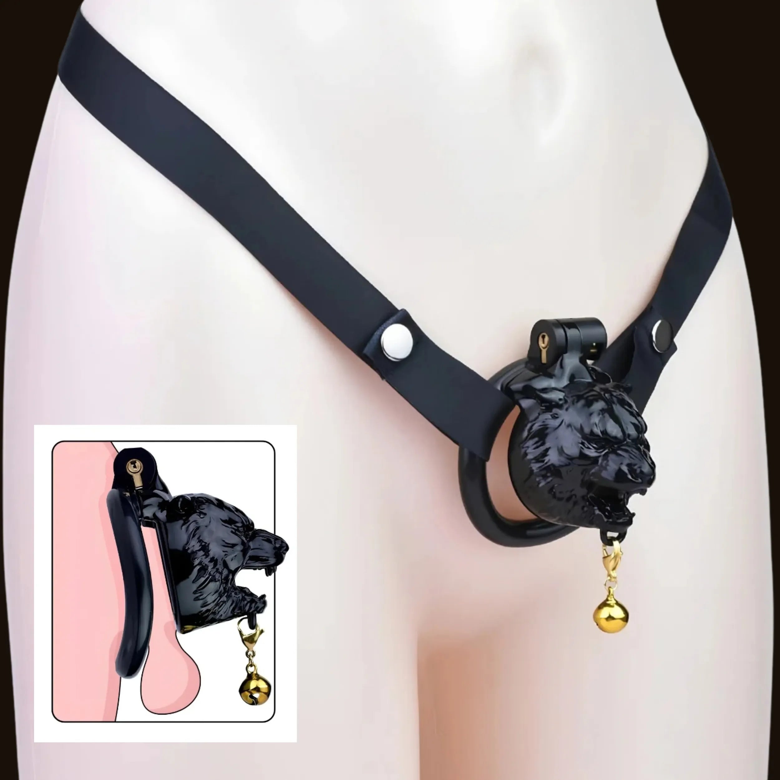 Premium Men Tiger Resin Chastity Cage alternate view