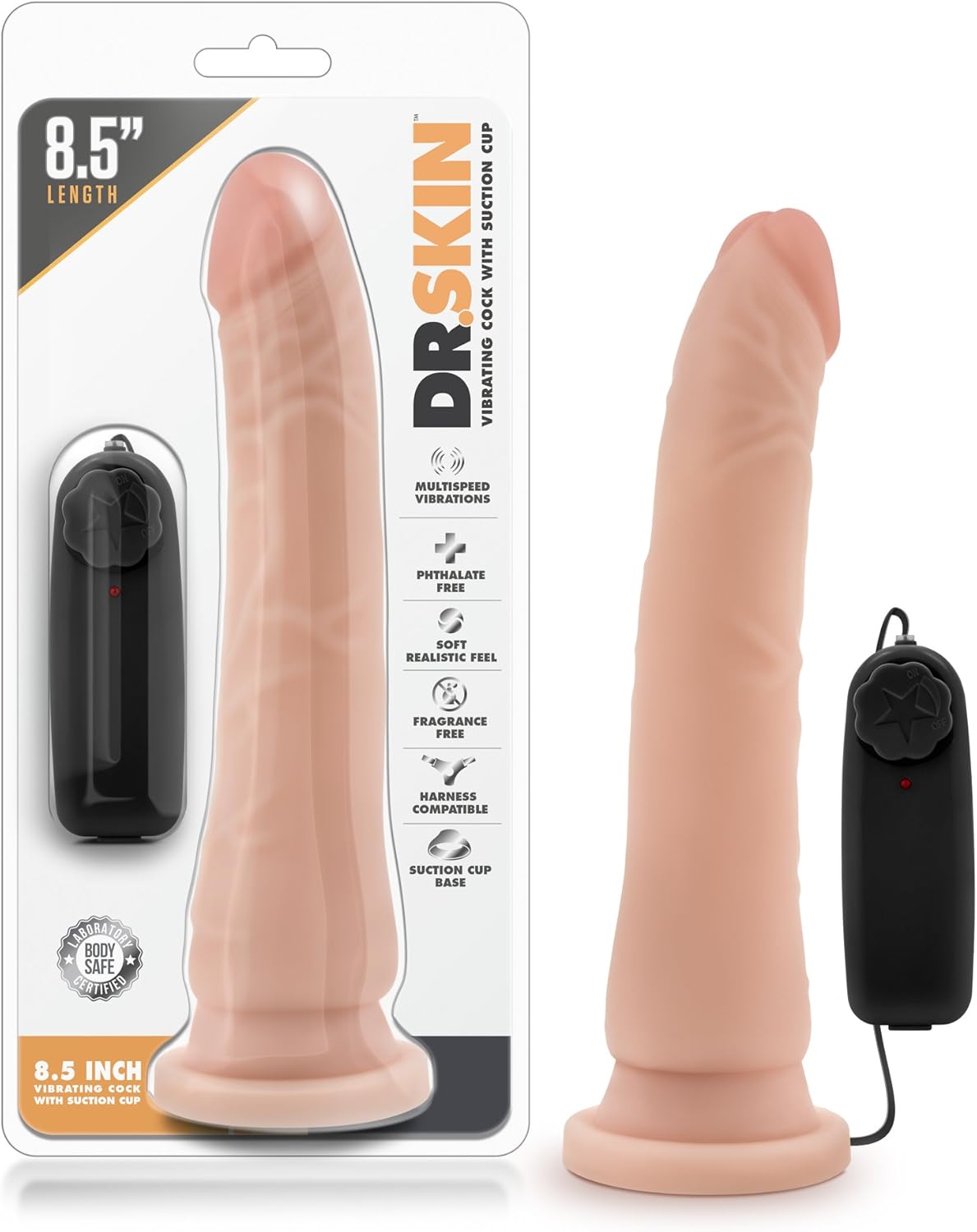 9 Inch Long Vibrating Dildo Remote Control - 2 Thick Soft Realistic Shaft - Sturdy Suction Cup Base for Hands Free Play