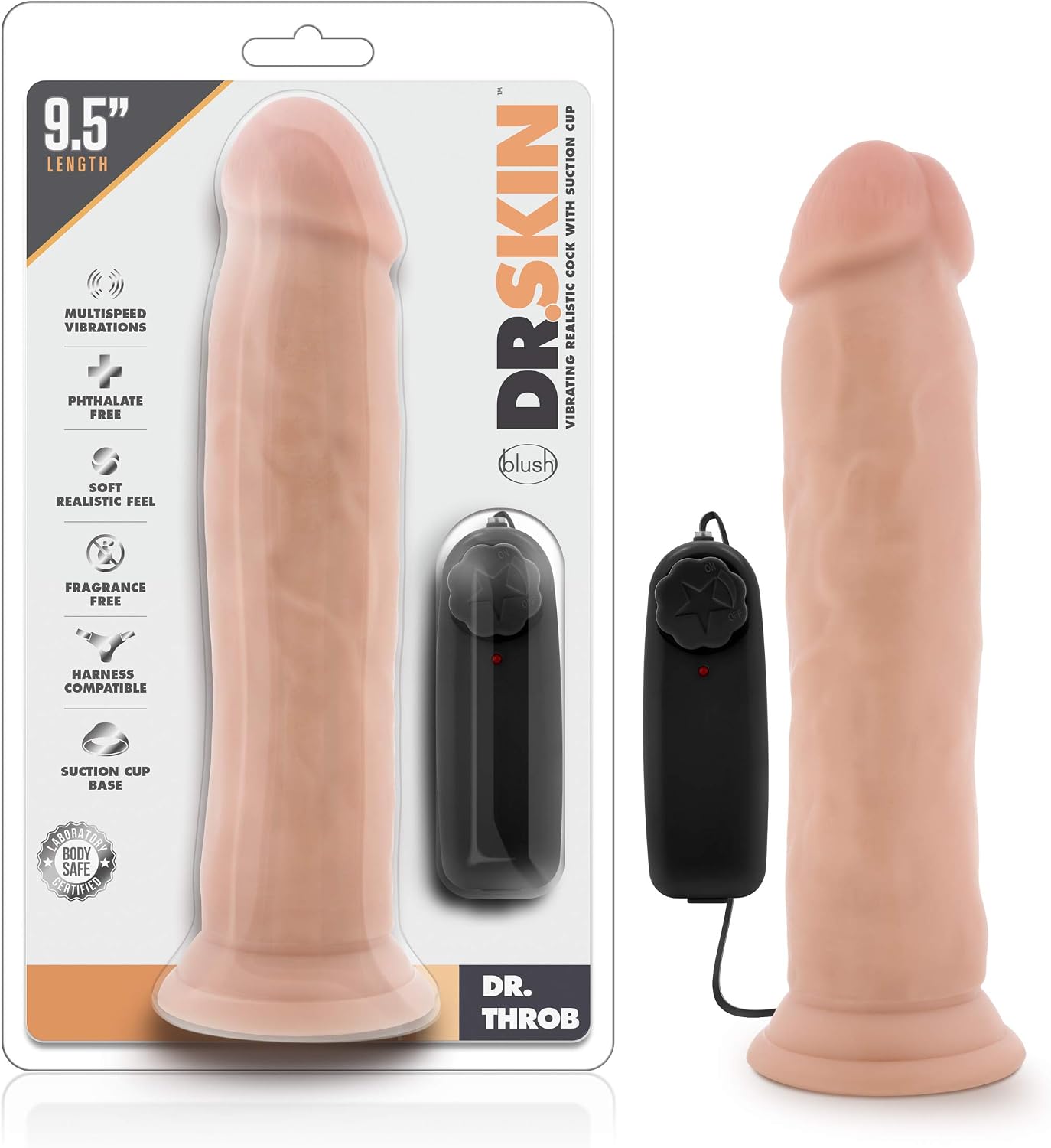 7.5 Slim Realistic Vibrating Dildo - Waterproof Dildo Vibrator for Vaginal & Anal Play - Suction Cup Strap-On Compatible