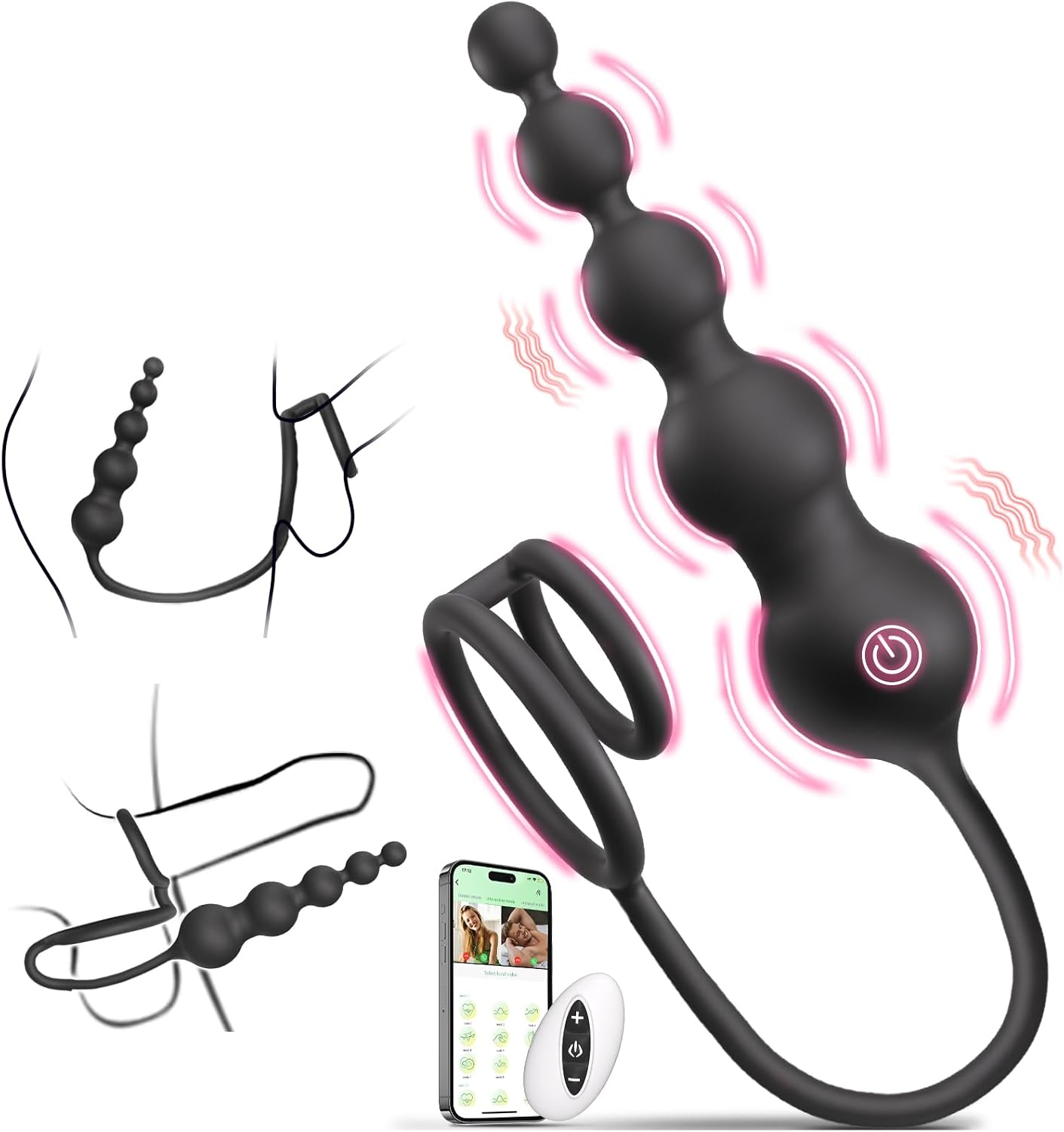 Impressions Las Vegas 8.25 Small P-Spot Vibrating Dildo with Suction Cup Red Silicone Curvy G Spot & Anal Prostate Perso