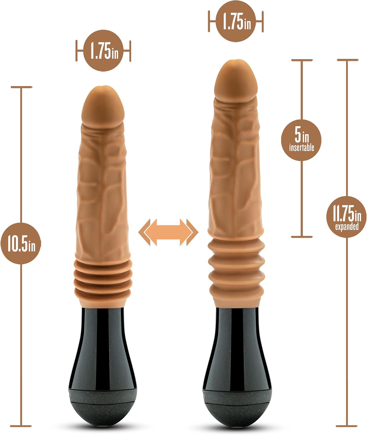 10.5 Thrusting Dildo Vibrator - Large Automatic Gyrating Silicone Cock, 3 Speed Smart Thrust G-Spot & Prostate Anal Stim alternate view