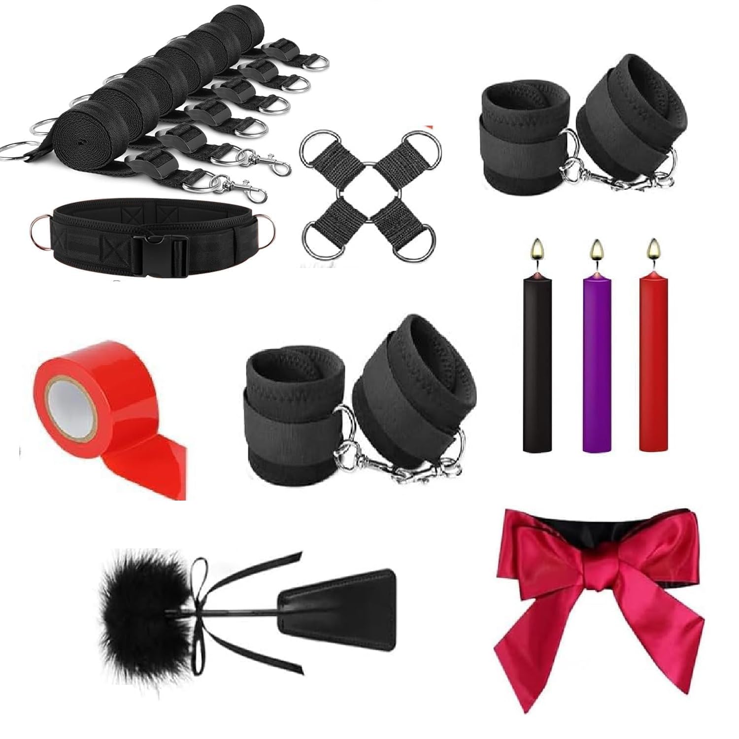 BDSM Bondage Restraints Adult Toys Adjustable Bed Restraints 14 PCS Kit