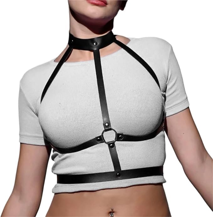 Punk Women Leather Belts Body Chain Harness BDSM Bondage Lingerie