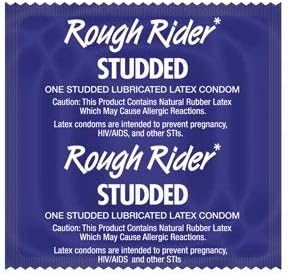 Rough Rider with Silver Lunamax Pocket Case, Ribbed & Studded Latex Condoms-24 Count