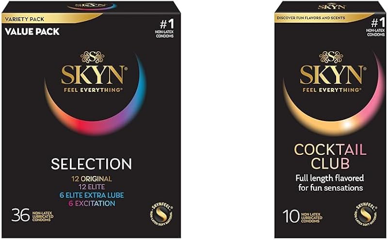 SKYN Selection Non-Latex Condoms Variety Pack with Flavored Condoms, 46 Count