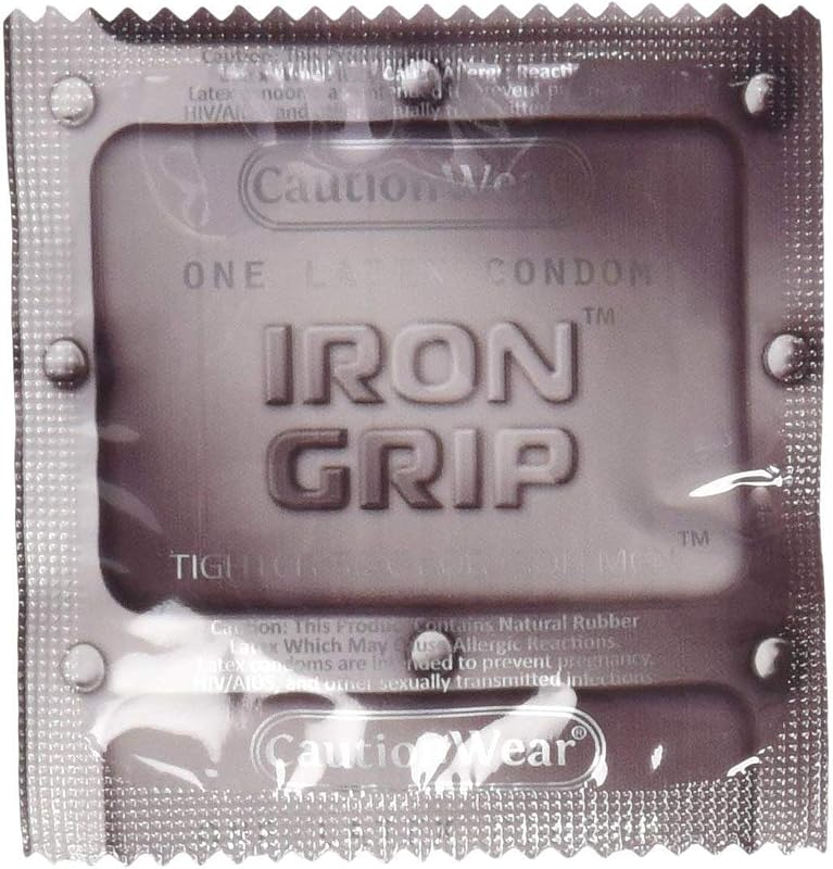 Caution Wear Iron Grip Lubricated Latex Condoms, 24 Count