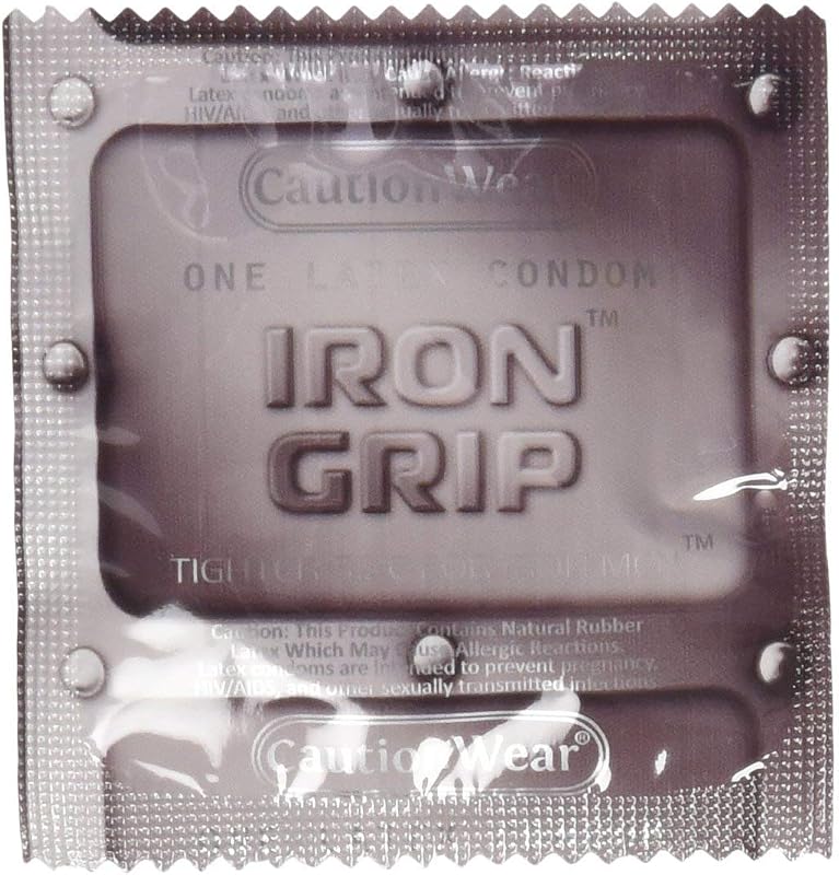 Caution Wear Iron Grip Snug Fitting Lubricated Latex Condoms (Pack of 12)