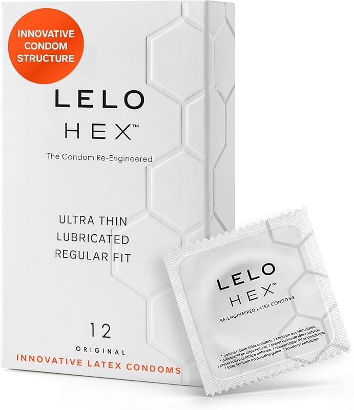 LELO HEX Original - Ultra Thin Condoms, Increased Strength, 12 Pack
