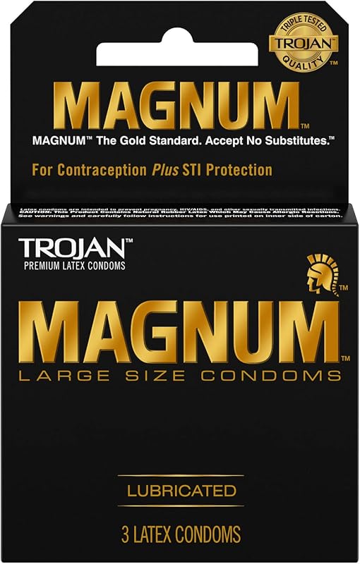 Trojan Magnum Condoms Large Lubricated Latex 3 Each (Pack of 12)