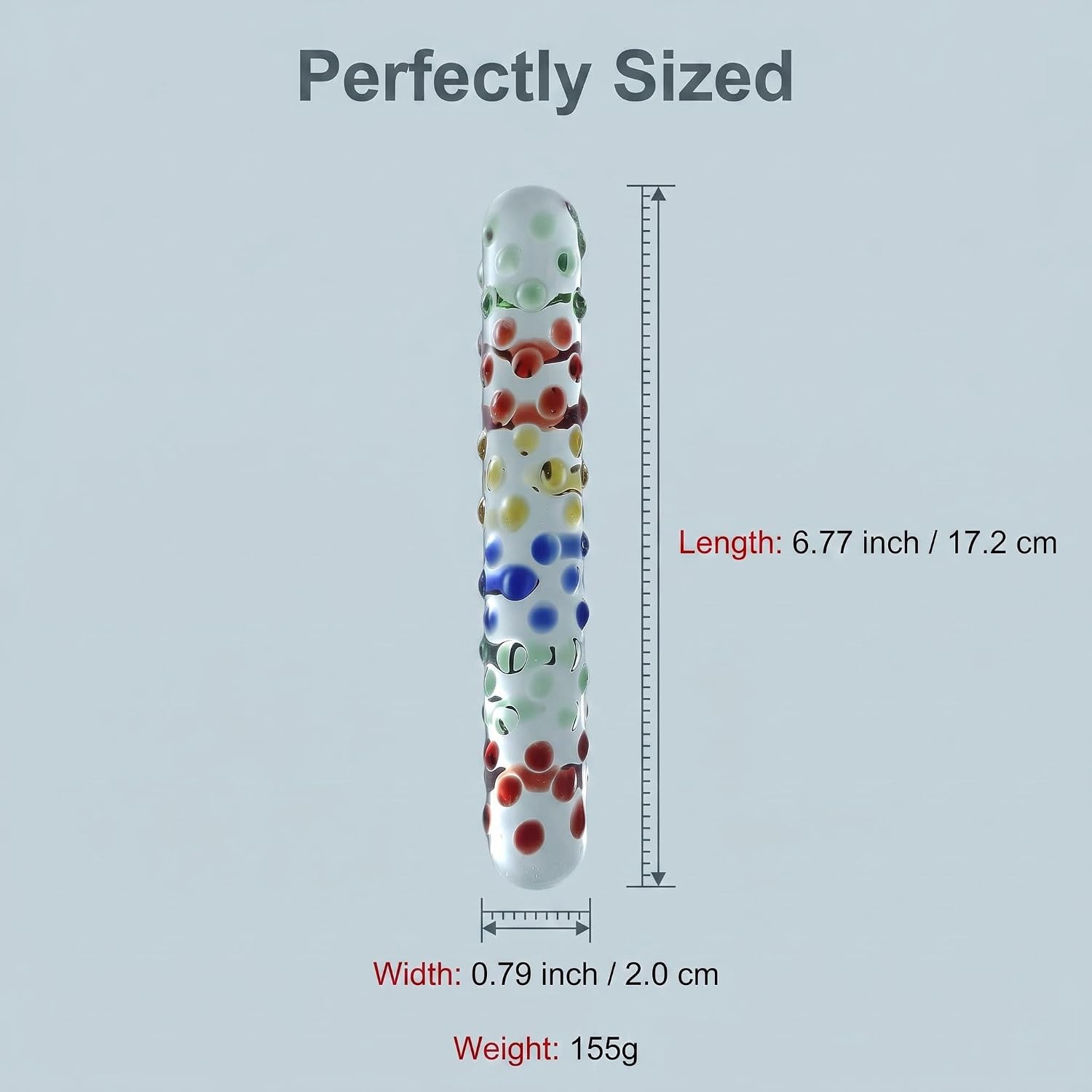 Glass Pleasure Wand, Rainbow Glass Dildo Ultimate Pleasure G-Spot Stimulation alternate view