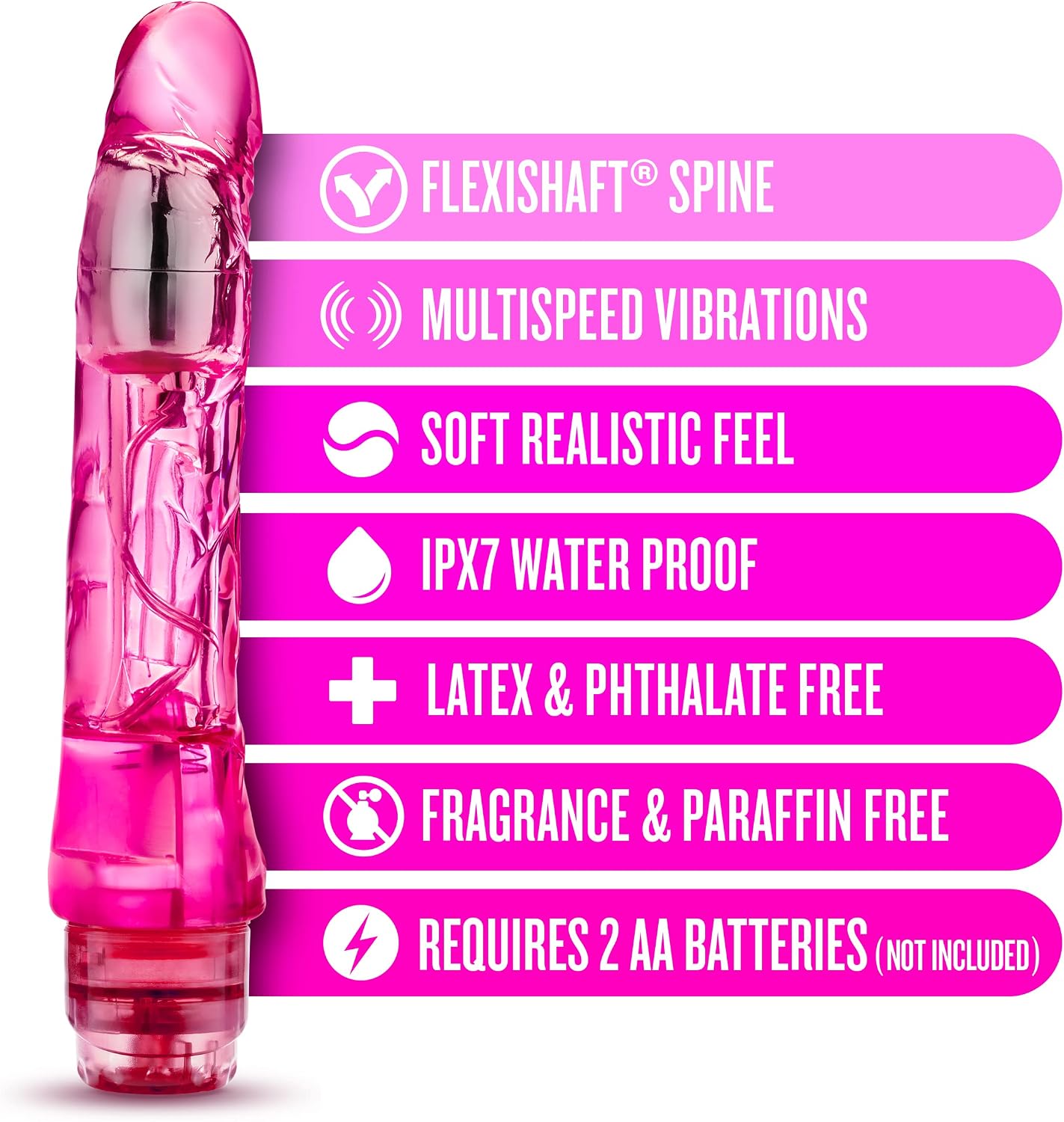Mambo 9 Realistic Vibrating Dildo Curved G-Spot Vibrator - Multi-Speed Tip Motor - Flexible, Body-Safe - Ipx7 Waterproof alternate view