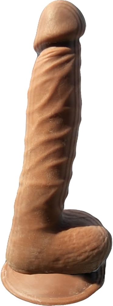 Dildo with Suction Cup, Tan, 8 Inch, 0.75 Pound
