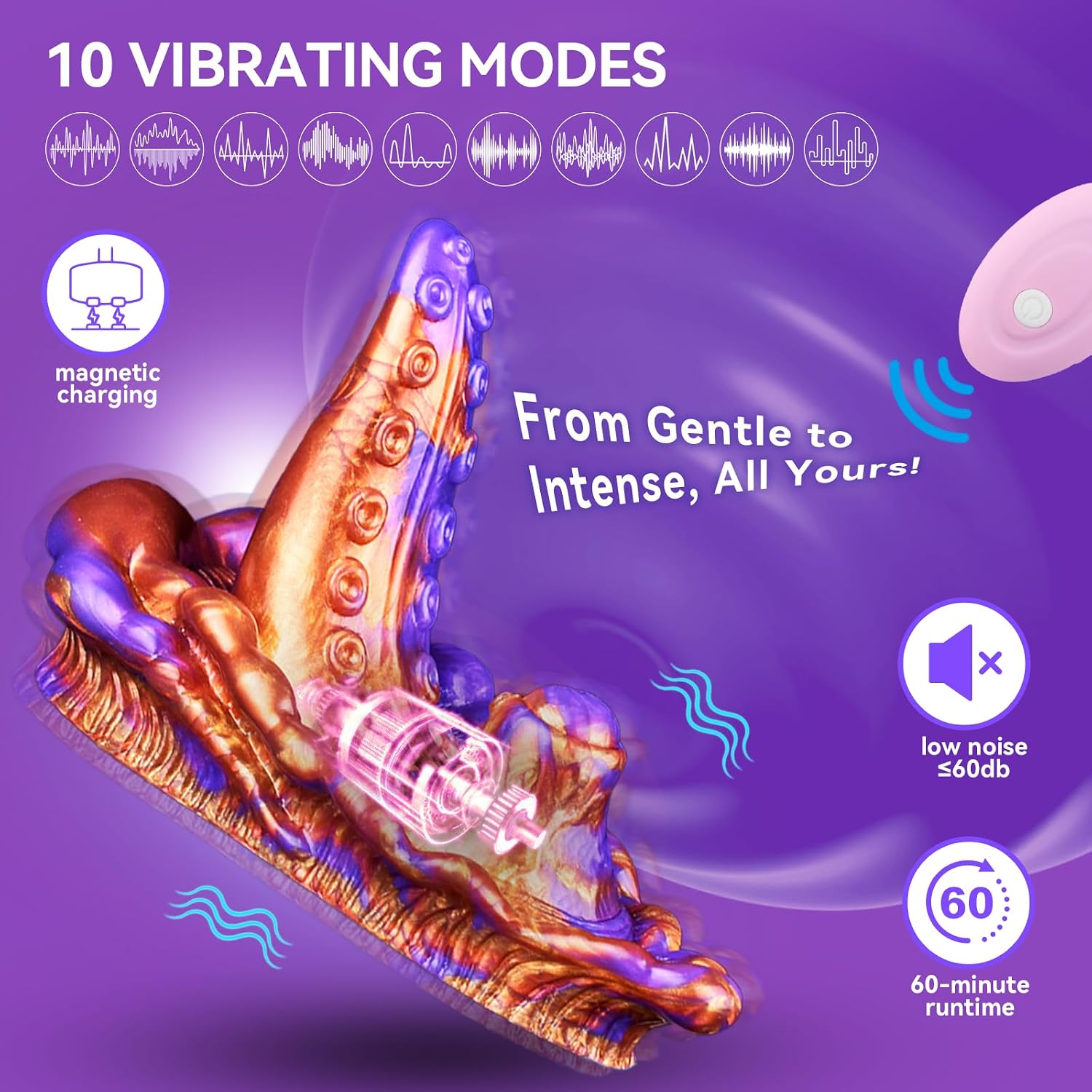Thrusting Rabbit Vibrator Bunny - Dual Action G-Spot Dildo & Butterfly Clitoral Stimulator For Women, 6 Rotation Speeds alternate view