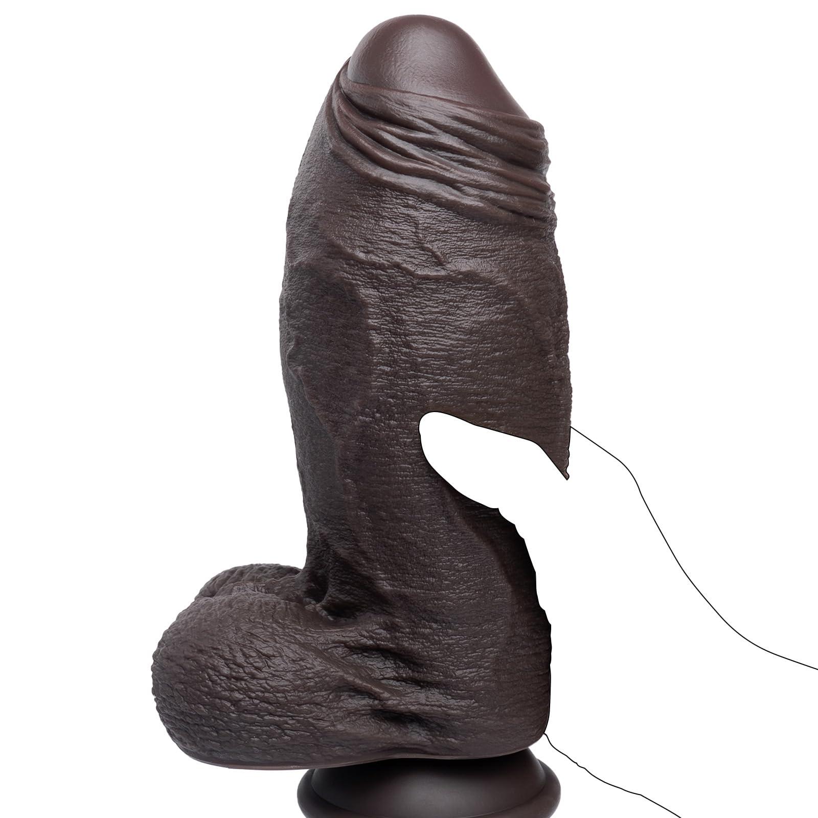 3" Diameter XXL Uncut Dildo 9.3'' Girth Huge Big Black Thick Dildo
