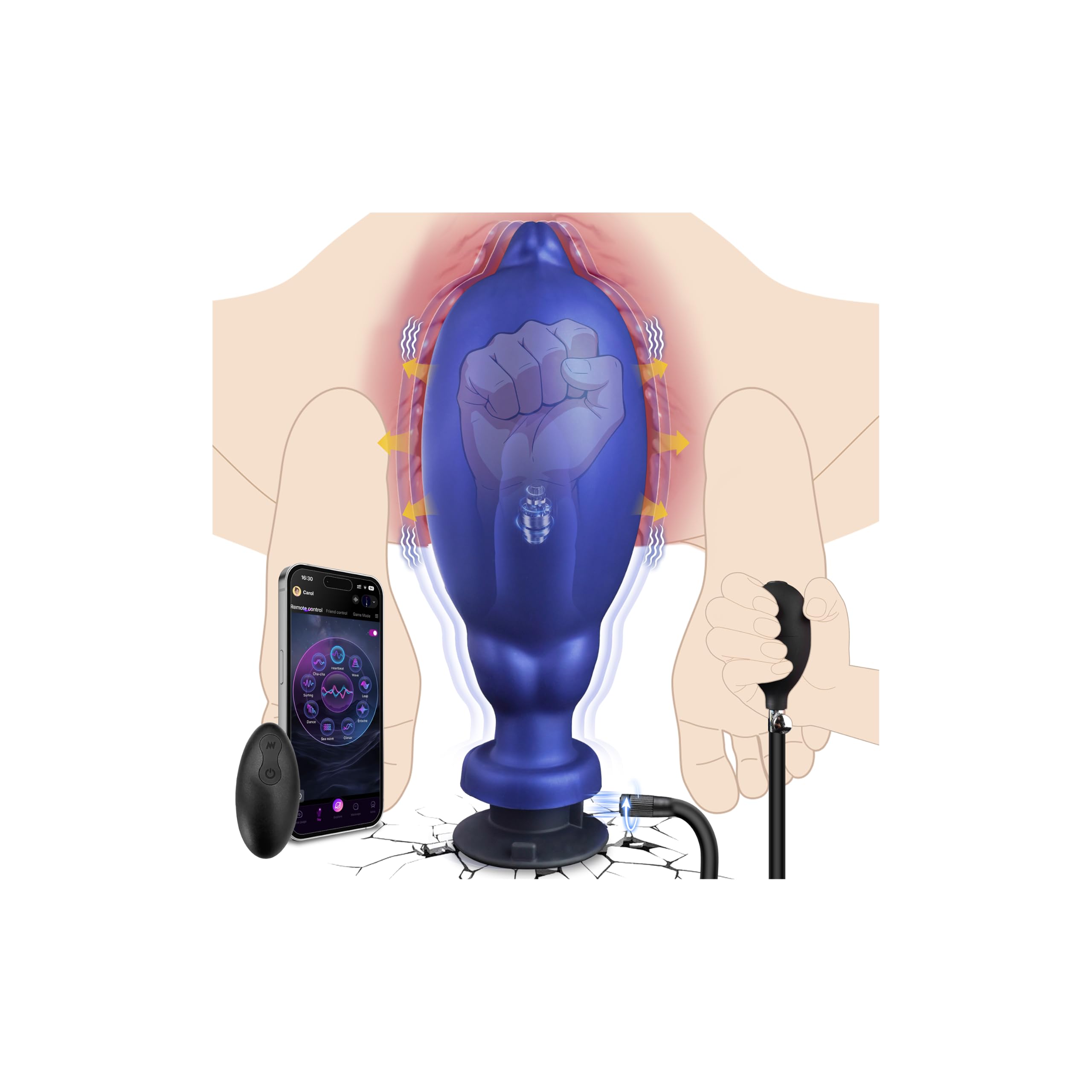 Inflatable Vibrating Knot Dildo with APP & Remote Control