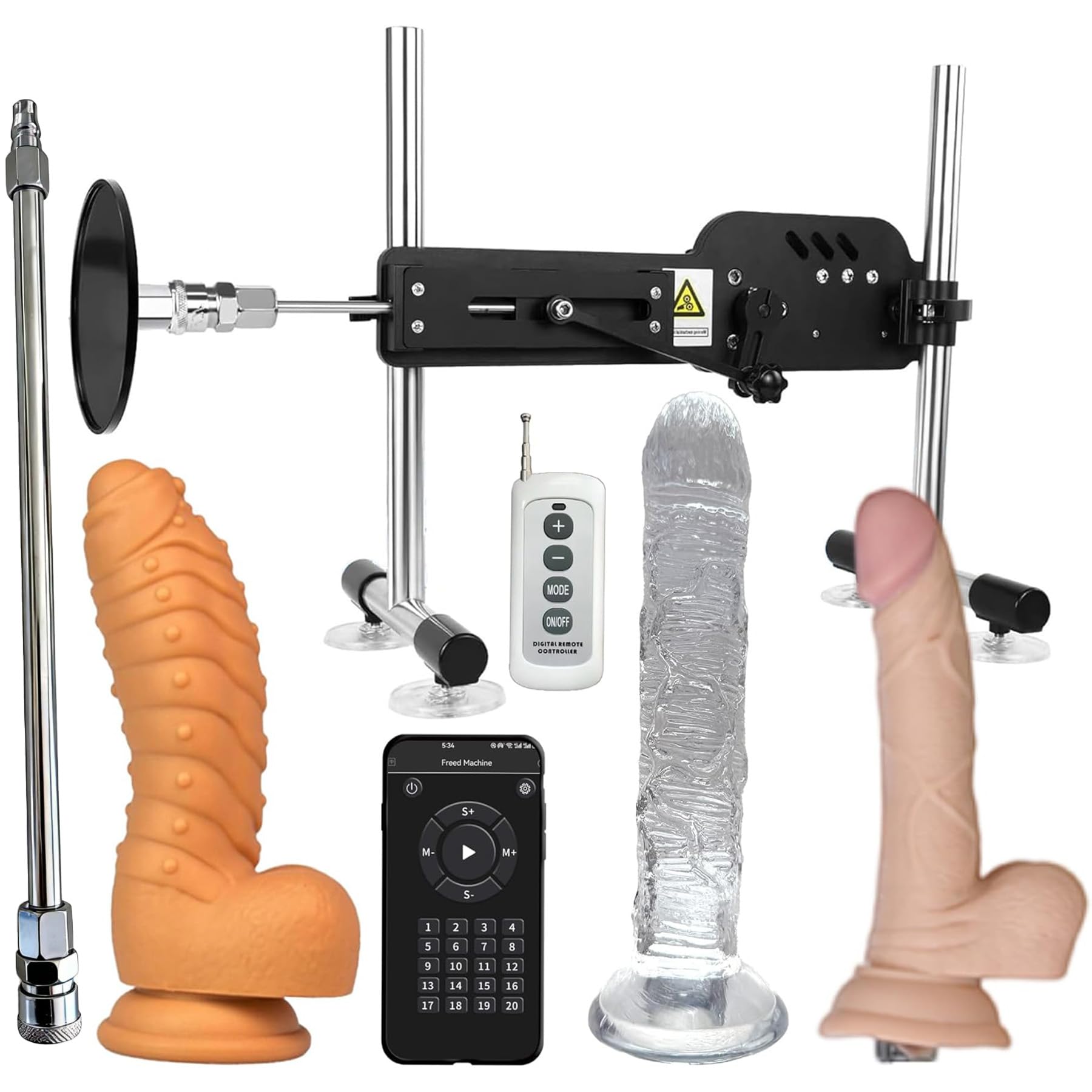 Sex Machine Dildo Machine with Thrusting Dildos and Suction Adapter