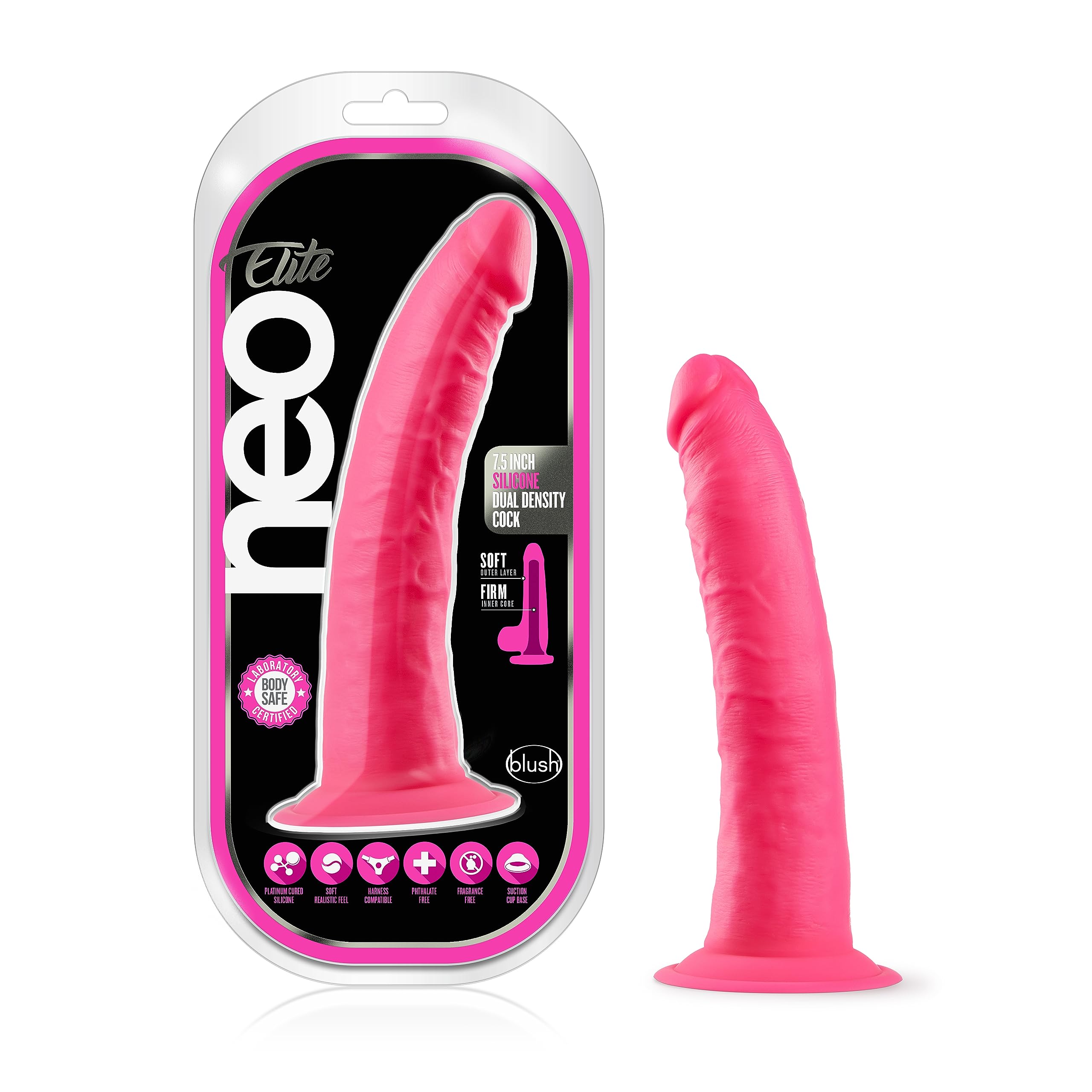 Novelties Neo Elite 7.5 Inch Premium Dildo PurioTM Silicone 1.5 Thick Shaft