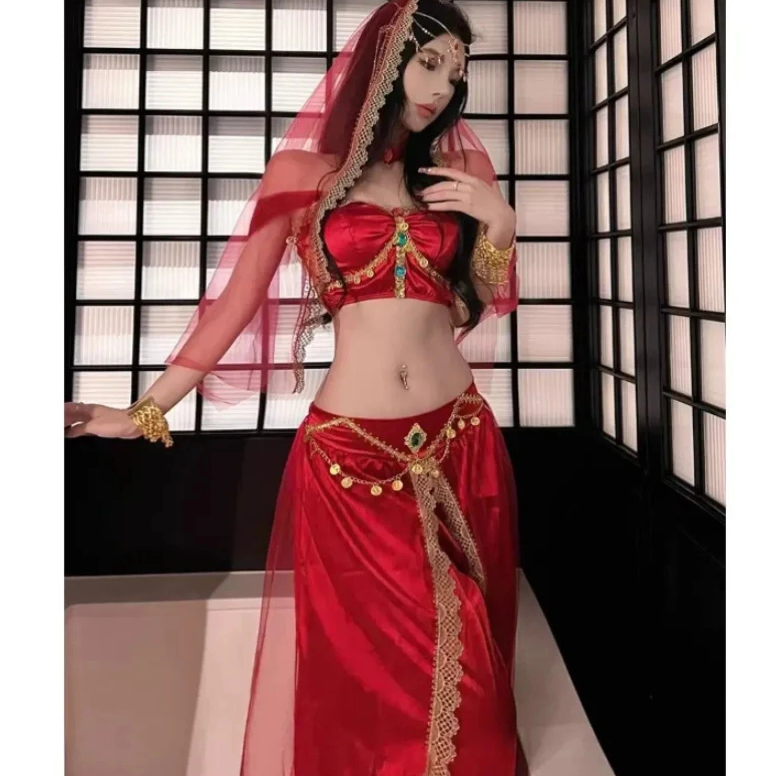 Arabian Nights Belly Dancer Lingerie Costume Set alternate view