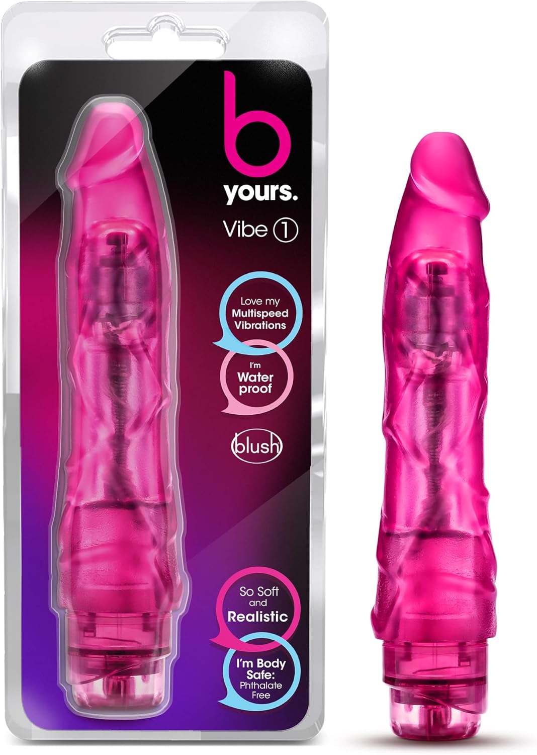 Sex Toys - Bump N Grind - Realistic Vibrator Dildo - 6 Inch Soft Nubby Tickler Vibrating Dildo - Dotted Flexishaft Penis