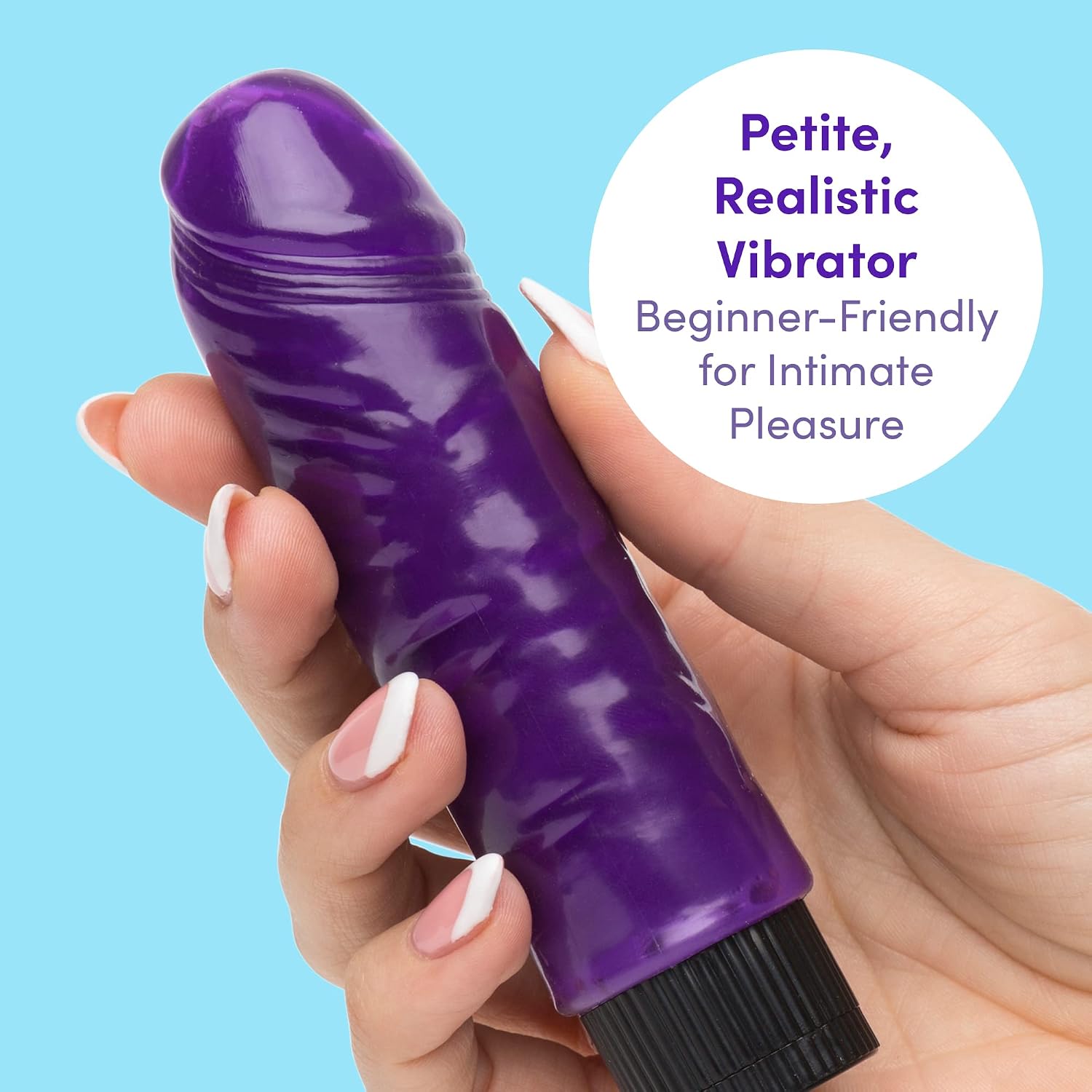 6.5 inch Vibrating G Spot Realistic Dildo for Women, Purple alternate view