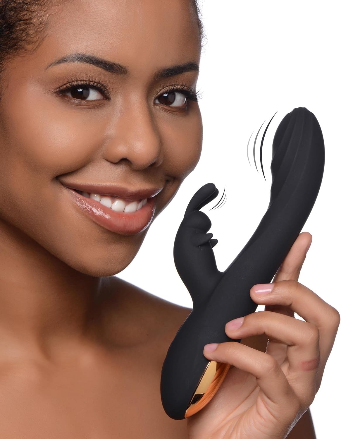 Dual Embrace Warming Clit Sucker Rabbit Vibrator for Women, Black