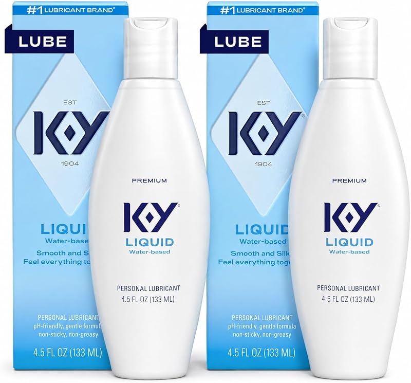 Liquid Lube, Personal Lubricant, NEW Water-Based Formula, Safe for Anal Use, Safe to Use with Latex Condoms, for Men, Women and Couples, Body Friendly 4.5 FL OZ (2 Pack)