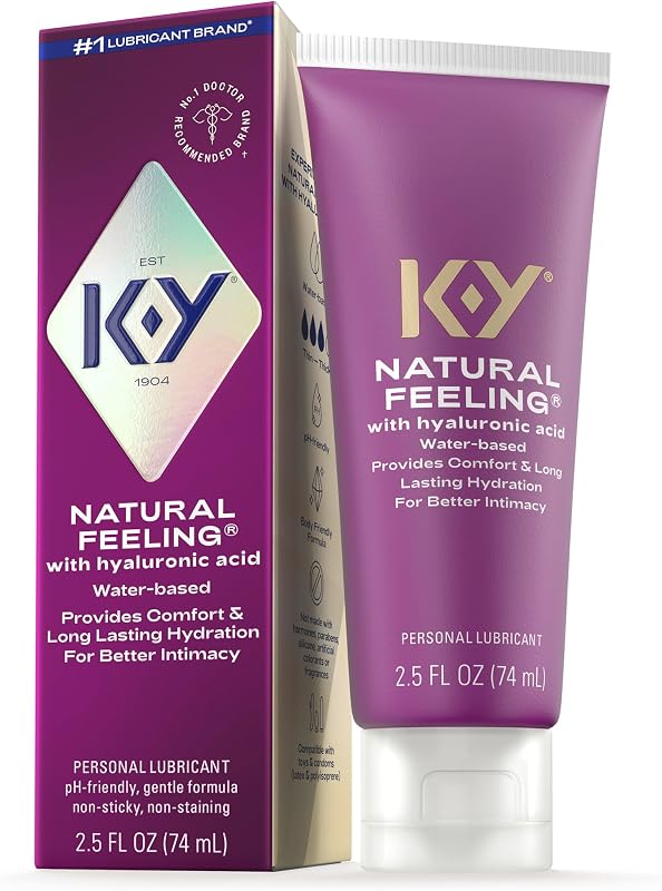 Natural Feeling Water Based Personal Lube, Hyaluronic Acid, 2.5 FL OZ