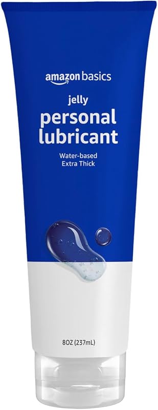 Essentials Jelly Water Based Lube, 8 Fluid Ounce, Extra Thick Gel Personal Lubricant, Easy to Clean, Toy Friendly, Condom Compatible, 1 Pack (Previously Amazon Basics)