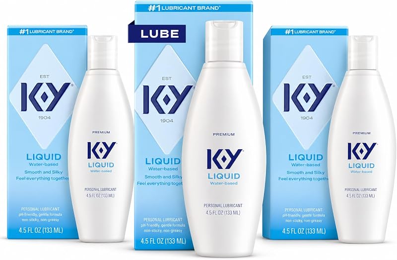 Liquid Classic Water-Based Body Friendly Formula 4.5 Fl Oz Personal Lubricant for Wetter Sex for Men, Women and Couples & Safe to Use with Latex Condoms (3 Pack)