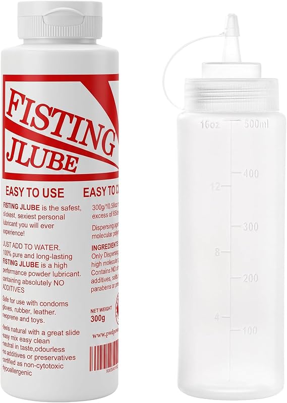 FISTING Powder Mixes with Water One Bottle Makes 16+ Gallons / 60+ litres and More of Lubricant 10.5 oz / 300g + Squeeze Bottle 500ml (1)