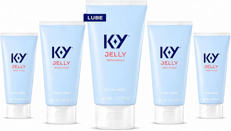 Jelly Classic Water-Based Body Friendly Formula 4 Fl Oz. Personal Lubricant for Wetter Sex for Men, Women and Couples & Safe to Use with Latex Condoms (5 Pack)