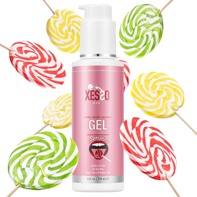 Fruity Lollipop Flavored Edible Oral Gel Lube, 4 Fl.oz Hypoallergenic Ingredients for Men, Women and Couples, Made in USA