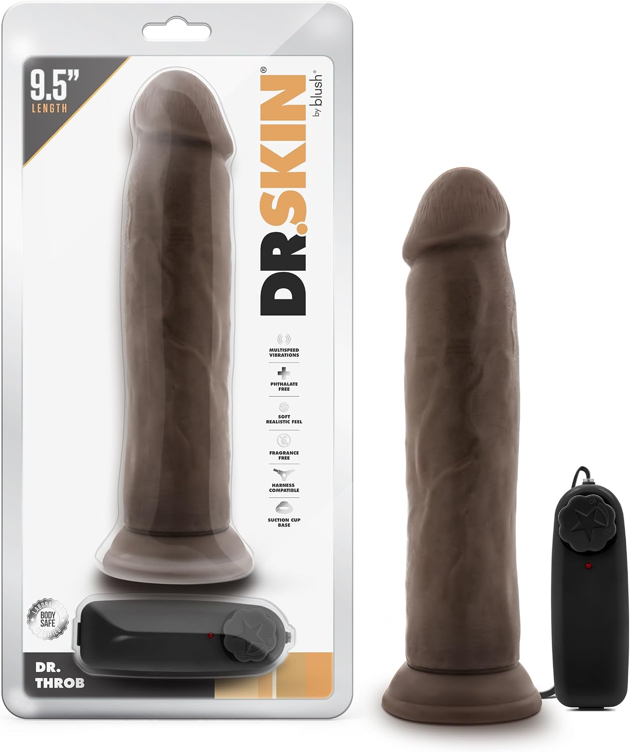 9.5 Long Vibrating Dildo - Realistic Big Thick Cock, Suction Cup Harness Compatible - Dual-Speed Monster Anal & Vaginal